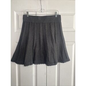 Cabi Womens Small Gray Knit A Line Skirt Preppy Twee